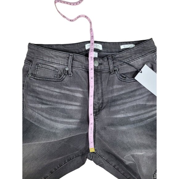 Sofia Vergara Women's Jeans Size 10 Skinny Ankle Stretch Black Rhinestones (32) - Picture 7 of 11